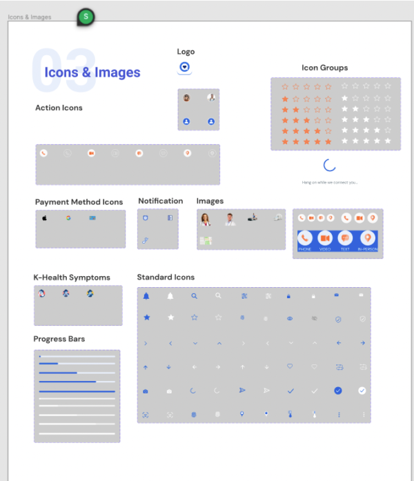 Icons and Images portion of Anthem Style Guide prototype